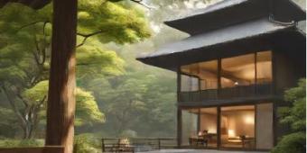 an AI-generated image of a pagoda